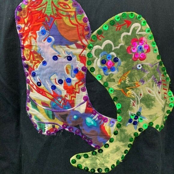 Vintage 90s Western Jacket M Applique Sequins - Picture 6 of 8